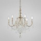 Eurofase 25628-012 - Collana Collections - 6-Light Chandelier - Silver Leaf with Clear Crystal - B10 - 120V