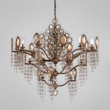 Eurofase 25657-012 - Capri Collections - 21-Light Chandelier - Bronze with Clear Crystal - B10 - 120V