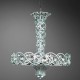 Eurofase 17471-015 - Catara Collections - 12-Light Chandelier - Silver Leaf with Inlaid Crystal - B10 Bulbs -E12 Base