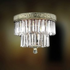 Eurofase 19356-013 - Clairemont Collections - 3-Light Flushmount - Artisan Gold with Clear Crystal - B10 Bulb - E12 Base