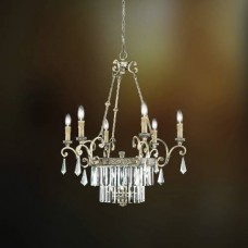 Eurofase 19359-014 - Clairemont Collections - 9-Light Chandelier - Artisan Gold with Clear Crystal - B10 Bulb - E12 Base