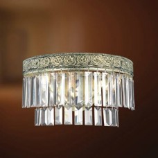 Eurofase 19362-014 - Clairemont Collections - 2-Light Wall Sconce - Artisan Gold with Clear Crystal - B10 Bulb - E12 Base