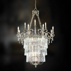 Eurofase 19984-018 - Clairemont Collections - 18-Light Chandelier - Artisan Gold with Clear Crystal - B10 Bulb - E12 Base