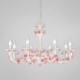 Eurofase 25573-015 - Martina Collections - 8-Light Chandelier - White with Pink Flower - B10 Bulbs - E12 Base