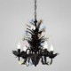 Eurofase 25574-012 - Carino Collections - 4-Light Chandelier - Black with Colored Garden Accents - B10 Bulbs - E12 Base