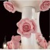 Eurofase 25572-018 - Martina Collections - 5-Light Chandelier - White with Pink Flower - B10 Bulbs - E12 Base