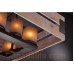 Eurofase 26365-015 - Cesto Collections - 7-Light Rectangular Chandelier - Wooden w/ Amber Candled Glass - G16.5 - E12 Base