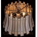Eurofase 26364-018 - Panello Collections - 6-Light Pendant - Wooden with Bronzed Rivets  - A19 - 120V