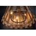 Eurofase 26364-018 - Panello Collections - 6-Light Pendant - Wooden with Bronzed Rivets  - A19 - 120V