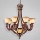 Eurofase 16536-012 - Tiverton Collections - 9-Light Chandelier - Antique Rust w/ Amber Glass - A19 Bulbs - 120V
