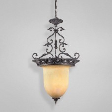Eurofase 16562-011 - Elderon Collections - 3-Light Pendant - Antique Bronze w/ Indian Scavo Glass - A19 Bulbs - 120V