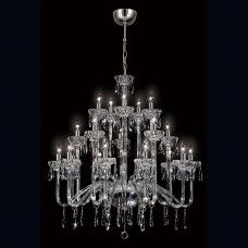 Eurofase 26239-019 - Villa Collections - 20-Light Chandelier - Chrom with Clear Crystal Glass - B10 Bulbs -120V
