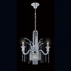 Eurofase 26240-015 - Nava Collections - 7-Light Chandelier - Ice Blue Glass with Ice Blue Crystal - G9 / B10 Bulbs -120V