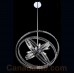 Eurofase 26612-010 - Ace Collections - 6-Light Pendant w/ 3"+6"+12"+18" extension rods - Orbital polished frame with embedded crystal accents comes 