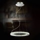 Eurofase 20396-015 - Cronos Collections - Small Round LED Pendant - Chrome with Clear Crystal Sqare Insets - LED Bulb