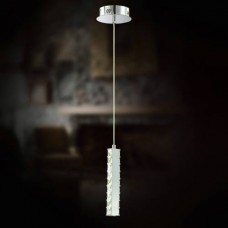 Eurofase 20400-019 - Cronos Collections - Mini LED Pendant - Chrome with Clear Crystal Sqare Insets - LED Bulb