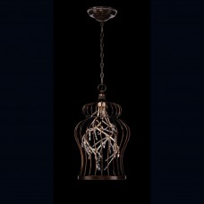 Eurofase 26367-019 - Fanta Collections - 6-Light Chandelier - Oiled Rubbed Bronze/Silver leaf with Clear Crystal - G4 Bulb