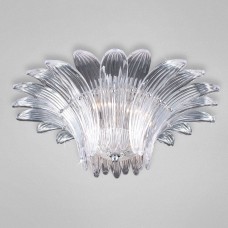 Eurofase 22940-018 - Fiore Collections - 3-Light Flushmount - Chrome with Ribbed Leaflet Glass - B10 Bulb - E12 Base