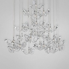 Eurofase 25682-021 - Volare Collections - 25-Light Pendant - Chrome with Clear Crystal Accents - G4 JC Bulbs