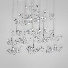 Eurofase 25683-028 - Volare Collections - 25-Light Oval Pendant - Chrome with Clear Crystal Accents - G4 JC Bulbs