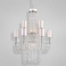 Eurofase 22808-011 - Fontana Collections - 12-Light Chandelier - Chrome with Silk Crafted Shade - B10/A19 Bulb