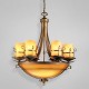 Eurofase 14578-014 - Rustico Collections - 9-Light Chandelier - Antique Gold w/ Honey Glass - A19 Bulbs - E26 - 120V