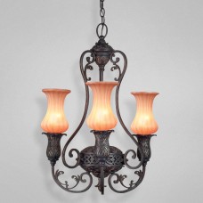 Eurofase 17493-017 - Richtree Collections - 3-Light Chandelier - Aged Bronze w/ Amber Glass - T10 Bulbs - E26 - 120V