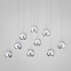 Eurofase 25666-014 - Ice Collections - 9-Light LED Pendant - Chrome w/ Solid Clear Glass - LED Bulb