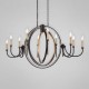 Eurofase 25648-010- Infinity Collections - 10-Light Oval Chandelier - Oiled Rubbed Bronze with Gold Leaf - B10 Bulb - E12 Base