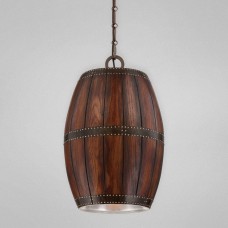 Eurofase 25638-011 - Mano Collections - 1-Light Pendant - Wood / Forge Iron with Silver Reflector - A19 - 120V