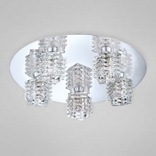 Eurofase 25726-015- Lenza Collections - 5-Light Flushmount  - Chrome with Clear Glass - G9 Bulbs - 120V