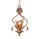 Eurofase 13394-011 - Sorrento Collections -1-Light Pendant - Weathered Gold with Amber Glass - A19 Bulbs - E26 - 120V