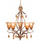 Eurofase 13397-012 - Sorrento Collections -5-Light Chandelier - Weathered Gold with Amber Glass - A19 Bulbs - E26 - 120V