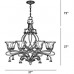 Eurofase 13399-016 - Sorrento Collections -8-Light Chandelier - Weathered Gold with Amber Glass - A19 Bulbs - E26 - 120V