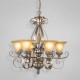 Eurofase 14568-015 - Seraphine Collections -6-Light Chandelier - Silver / Gold with Indian Scavo Glass - A19 Bulbs - E26 - 120V