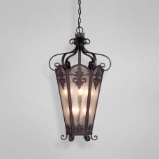 Eurofase 17476-010 - Lonsdale Collections - 6-Light Lantern - Aged Iron w/ Amber Glass - B10 Bulbs - E12 - 120V
