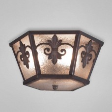 Eurofase 17479-011 - Lonsdale Collections - 3-Light Flushmount - Antique Sable w/ Amber Glass - A19 Bulbs - E26 - 120V