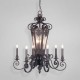 Eurofase 17482-011 - Lonsdale Collections - 9-Light Chandelier - Aged Iron w/ Amber Glass - B10 Bulbs - E12 - 120V