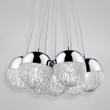 Eurofase 16348-011 - Sonnet Collections - 7-Light Pendant -  Chrome with Silver - G4 - 12V