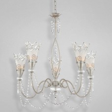 Eurofase 23113-015 - Mara Collections - 5-Light Chandelier - Antique Silver with Sand Blast Glass - G9 Bulb - 120V