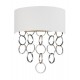Eurofase 25612-011- Novello Collections - 2-Light Wall Sconce - White Cotton with Metallic Lining and Plated Rings - B10 Bulb