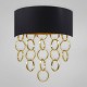 Eurofase 25612-028- Novello Collections - 2-Light Wall Sconce - Black Cotton with Metallic Lining and Plated Rings - B10 Bulb