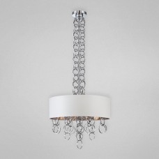 Eurofase 25613-018- Novello Collections - 4-Light Pendant - White Cotton with Metallic Lining and Plated Rings - B10 Bulb