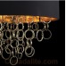 Eurofase 25615-029- Novello Collections - 12-Light Pendant - Black Cotton with Metallic Lining and Plated Rings - B10 Bulb