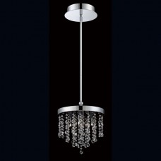 Eurofase 26374-017 - Opa Collections - 4-Light Round Convertible Pendant  w/ 3"+6"+12"+18" extension Rods - Polished Chrome with Strands of various size clear crystals