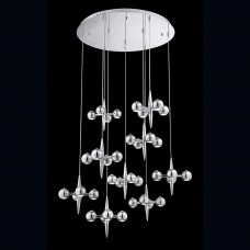 Eurofase 26233-017 - Pearla Collections - 36-Light LED Chandelier - Chrome w/ Polycarbonate Fresnel Diffuser