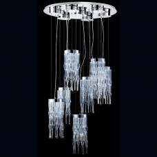 Eurofase 26602-011 - Viper Collections - 7-Light LED Chandelier - Chrome w/ Clear Blown Glass
