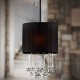 Eurofase 16033-016 - Penchant Collections -1-Light Pendant - Black Fabric with Clear Glass teardrops - A19 Bulb