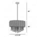 Eurofase 16035-010 - Penchant Collections -6-Light Pendant - Black Fabric with Clear Glass teardrops - A19 Bulb