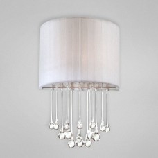 Eurofase 16036-031 - Penchant Collections -1-Light Wall Sconce - White Fabric with Clear Glass teardrops - A19 Bulb